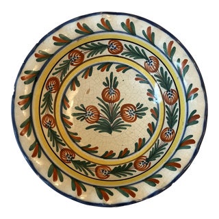 Early 20th Century Henri Delcourt of Desvres, French Decorative Pottery Bowl For Sale