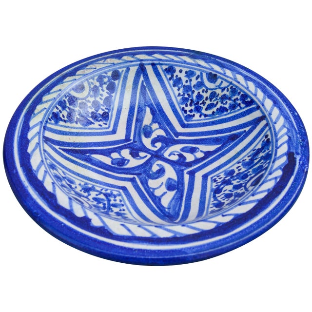 Early 20th Century Blue Moroccan Wall Plate For Sale In New York - Image 6 of 8
