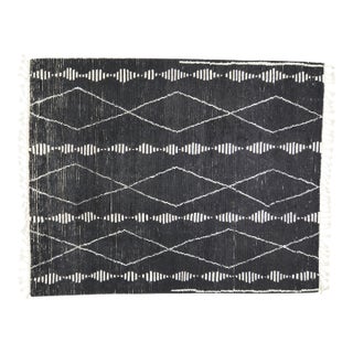 Moroccan Aleph Hand Knotted Wool Rug, 9'10"x13'9" For Sale