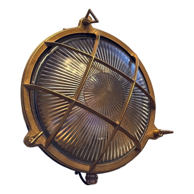 Ternopil Grande Nautical Brass Wall Sconce for Coastal Outdoor Spaces For Sale