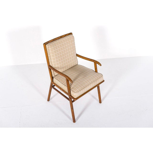 1950s Mid Century Wood & Upholstered Arm Chair by Robsjohn-Gibbings for Widdicomb For Sale - Image 5 of 11