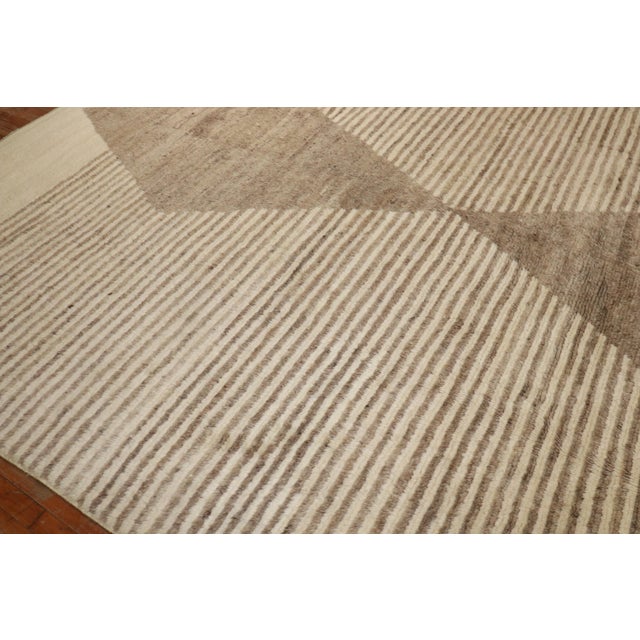 Mid-Century Modern Zabihi Collection Large Contemporary Tulu Mohair Style Turkish Rug - 10'2" x 14'4" For Sale - Image 3 of 12