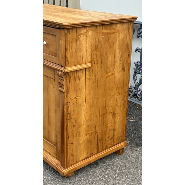 Wood Pine Two Door Three Drawer Dresser Base For Sale - Image 7 of 15