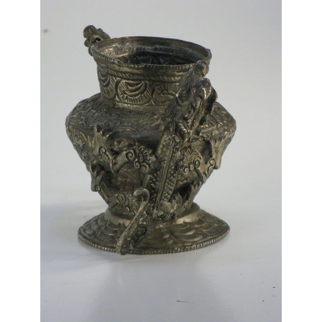 Early 20th Century Tibetan With Dragons Jar / Pot Repousse Tined, Brass: Southeast Asia For Sale - Image 13 of 13