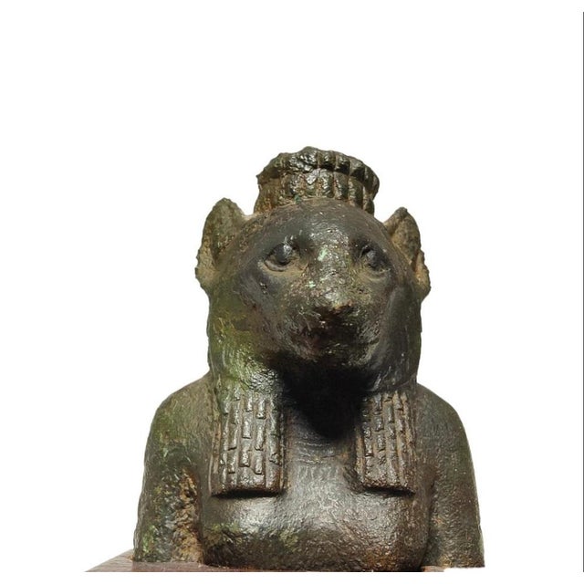 Egyptian Bronze Seckhmet Lion-Headed Goddess Figure For Sale - Image 4 of 18