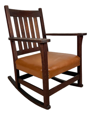 Antique Arts & Crafts Quartersawn Oak Rocking Chair