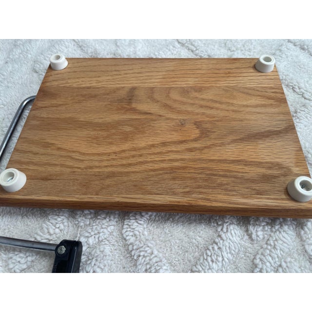 Chestnut Vintage American Oak Wire Cheese Slicer by Vermillion, Made in Usa For Sale - Image 8 of 9