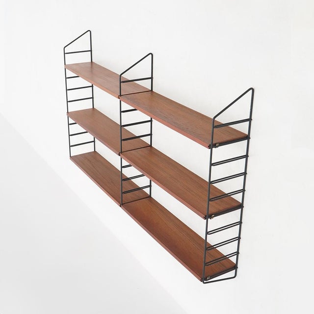 Italian Wall Bookcase, 1960s For Sale - Image 6 of 13