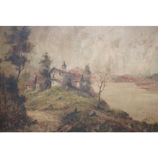 Brown Mancini, Landscape View, Oil Painting on Hardboard, 1890s-1910s For Sale - Image 8 of 13