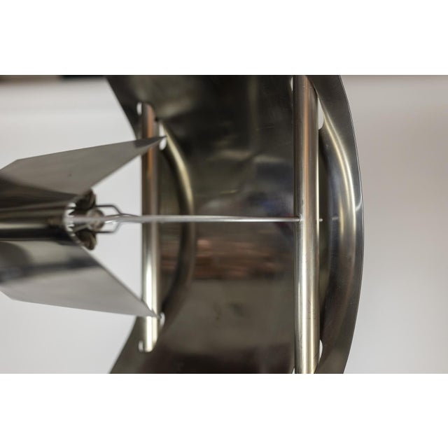 Metal Geometric Floor Lamp in Silver Metal, 1980s For Sale - Image 7 of 9