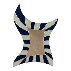 Shaped Mirror in White and Blue Glass, 1980s