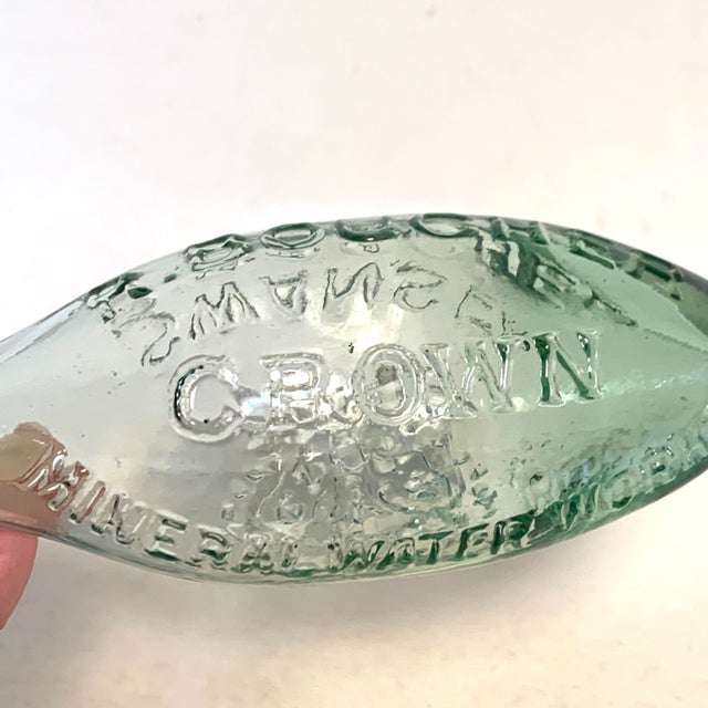 Late 19th Century R. Boucher Swansea Aqua Glass Torpedo Bottle For Sale - Image 11 of 12