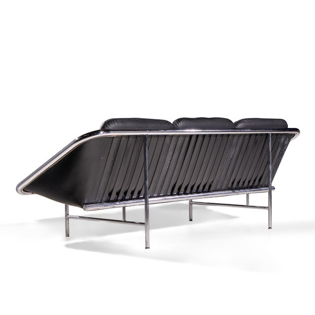 Mid 20th Century George Nelson for Herman Miller Mid Century Leather and Chrome Sling Sofa For Sale - Image 5 of 9