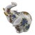 Blue Vintage Lucky Elephant Figurine Hand Painted Floral Gilded Porcelain For Sale - Image 8 of 8