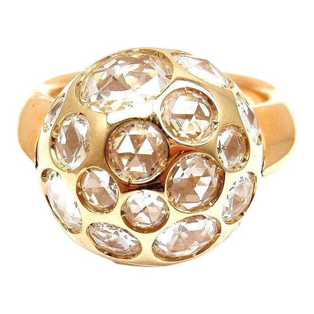 POMELLATO HAREM 18K YELLOW GOLD ROCK CRYSTAL RING sz 5 For Sale