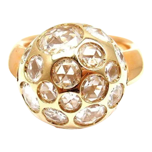 POMELLATO HAREM 18K YELLOW GOLD ROCK CRYSTAL RING sz 5