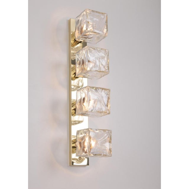 Large Murano Glass Wall Light Cube attributed to Kalmar, Austria, 1970s, Set of 2 For Sale - Image 16 of 18