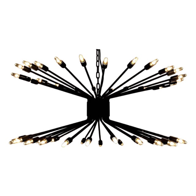 NOIR Lampberto Chandelier, Black Iron For Sale