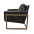 Piper Black Leather & Bronze Club Chair For Sale - Image 4 of 7
