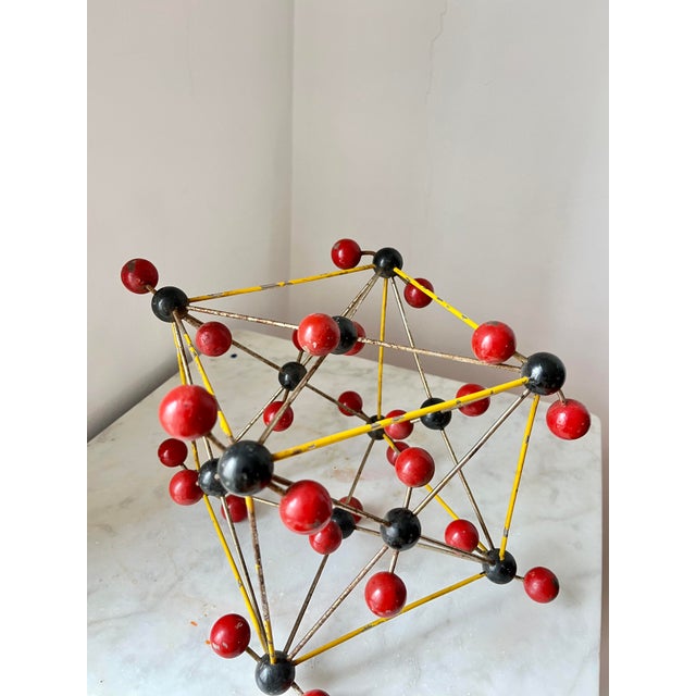 Vintage carbon dioxide molecular model made in the 1950s in the Czech Republic. Constructed from painted bakelite balls...