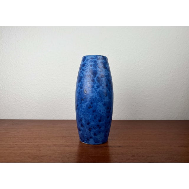Vintage Blue West German Pottery Vase from Scheurich, 1970s For Sale - Image 6 of 8
