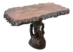 Brutalist Sculptural Camphor Wood Organic Side Table, 1950s