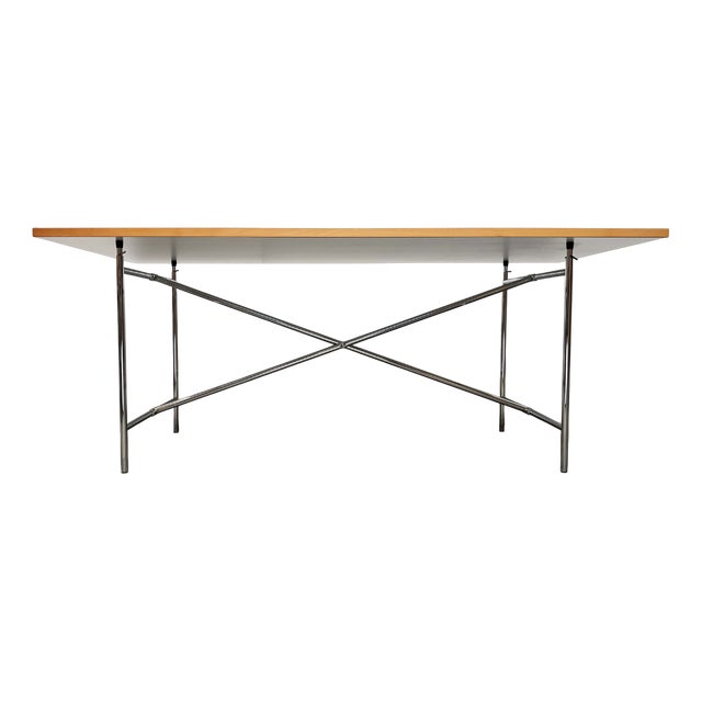 Minimalist Chrome Desk or Dining Table by Egon Eiermann for Wieland For Sale