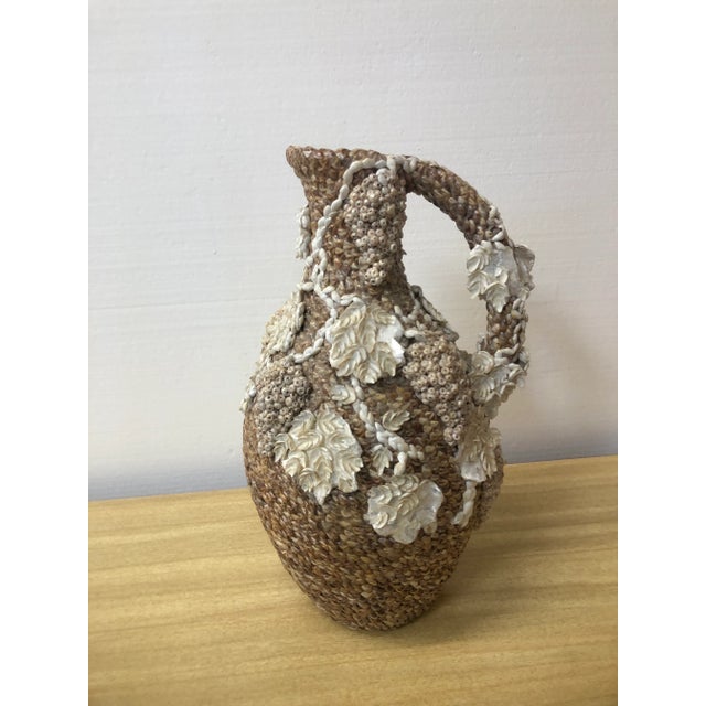 Early 20th Century Shell-Encrusted Pitcher With Grapevine Design For Sale - Image 4 of 12