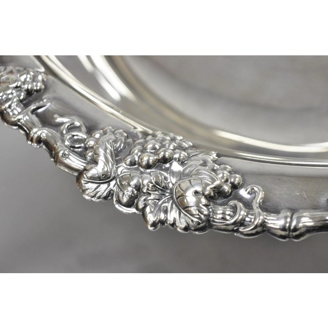 Mid 20th Century Vintage Gorham Newport Yb 271 Victorian Silver Plated Grapevine Punch Bowl For Sale - Image 5 of 17