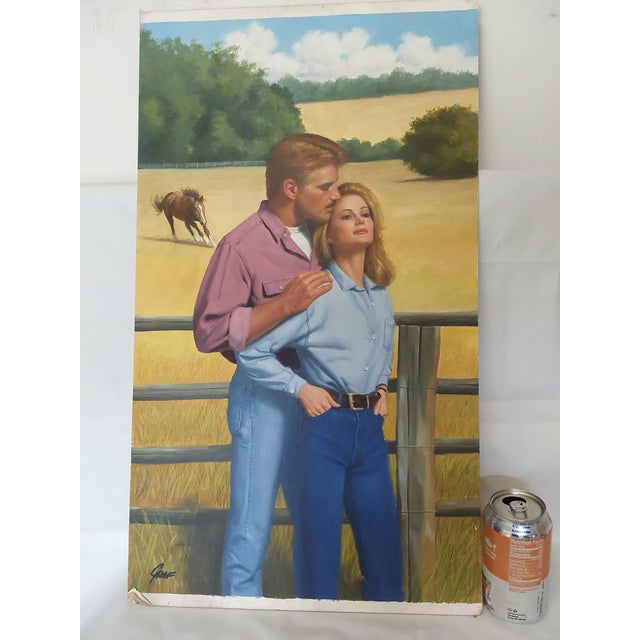 Realism Original Harlequin Romance Book Cover Art, Illustration, Painting Signed Graf For Sale - Image 3 of 5
