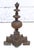Highly ornate French style bronze pair of chenets with figural detail and a flame finial at the top. Good condition with...