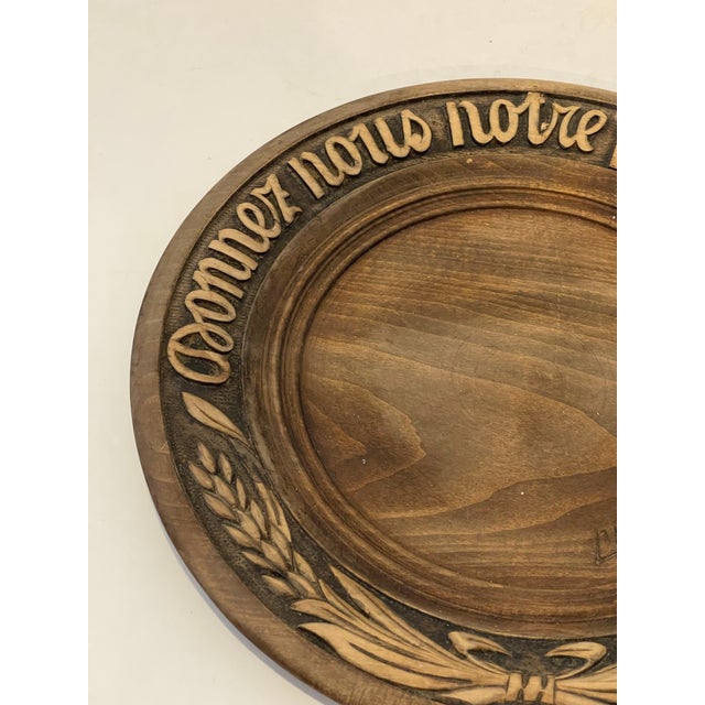 French Carved Wood Bread Platter, Signed For Sale - Image 4 of 7
