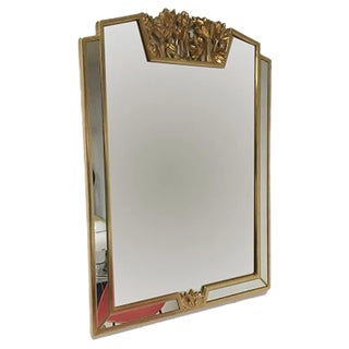 Hollywood Regency Mirror with Floral Details from Deknudt For Sale