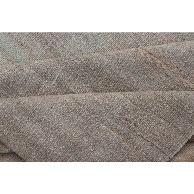 Vintage Turkish Kilim Rug With Beige and Blush Stripes 5'0 X 6'0 For Sale - Image 9 of 9