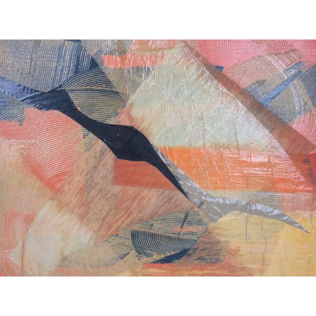 Stunning painting painted with mixed material technique on canvas, with title and signature to be deciphered, written on...