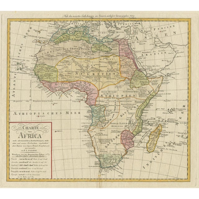 Antique Map of Africa by Homann Heirs, 1804 For Sale
