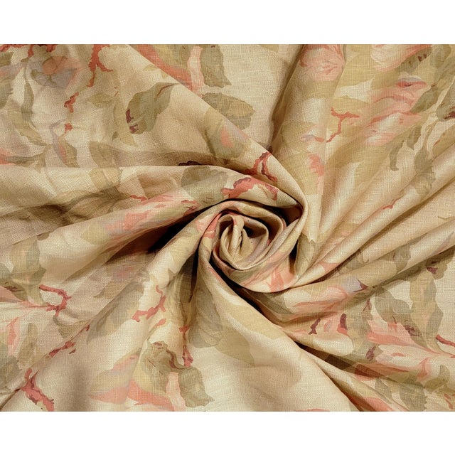 Shabby Chic Vintage Lee Jofa "Southern Charm" Magnolia Linen Fabric- 5.5 Yards For Sale - Image 3 of 6