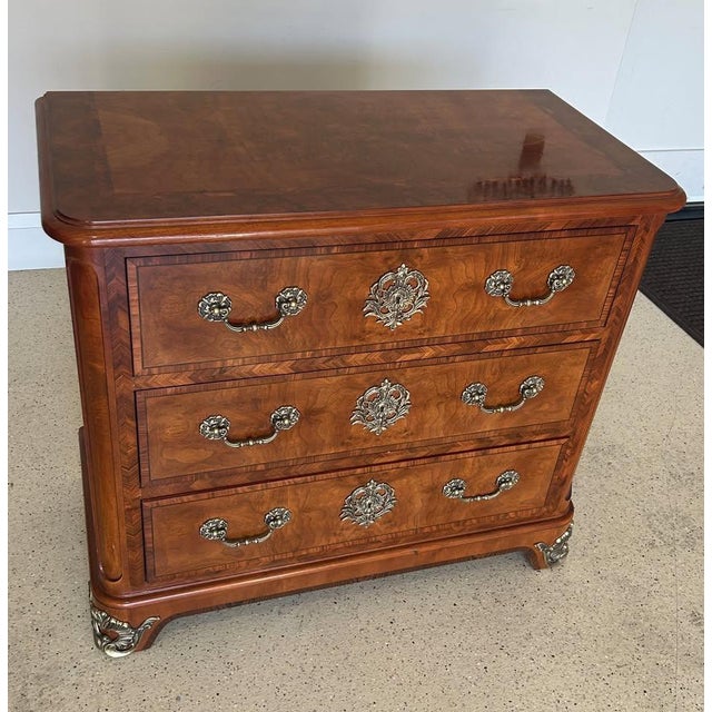Flawless matching set of Henredon dressers, each with three smooth‑gliding drawers, ornate original brass hardware, and a...