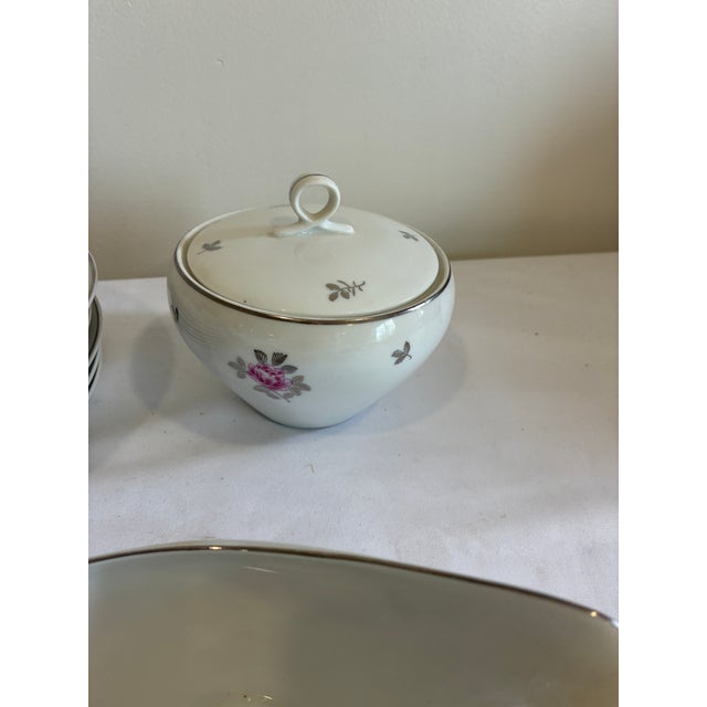 Mid-Century Modern Mid 20th Century Fukagawa Arita Japan Pink Rose Porcelain Tea - Set of 20 For Sale - Image 3 of 10