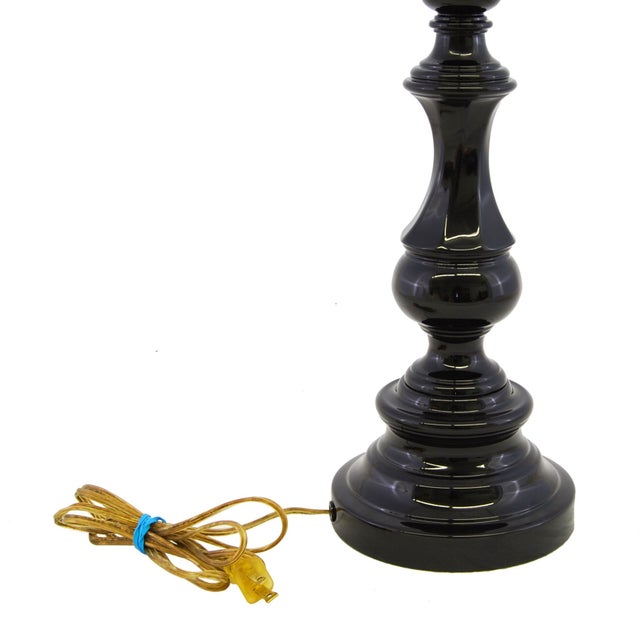 Vintage Brass Twist Lamp in Gloss Black Chairish