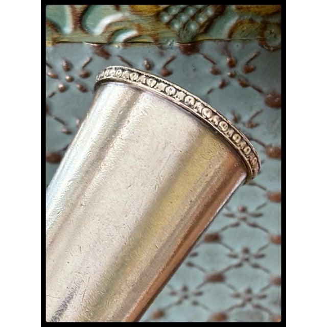 Antique Silverplate Trumpet Bud Vase - Benjamin Franklin Hotel For Sale In Columbus - Image 6 of 9