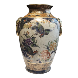 Mid 20th Century Chinese Satsuma Large Twin Handled Vase
