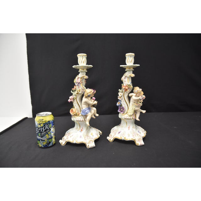 Meissen 4-Seasons Figural Candlesticks For Sale - Image 11 of 15