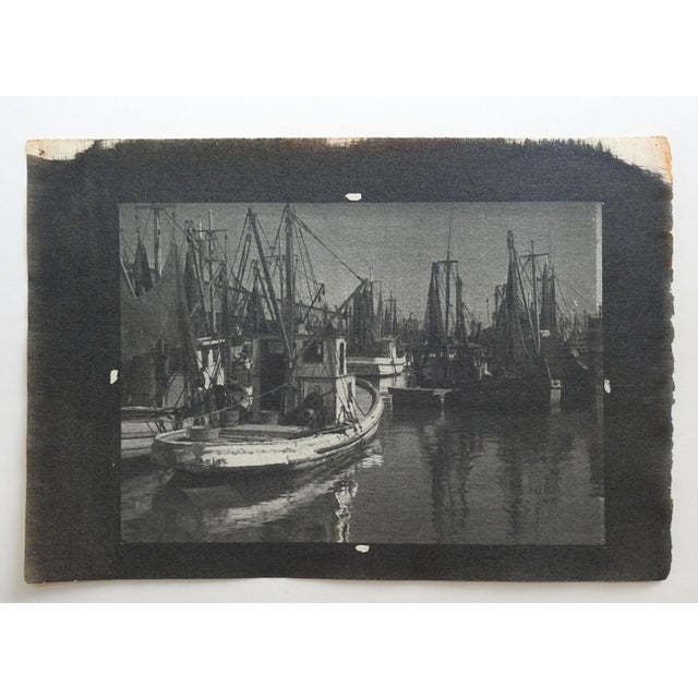 Late 20th century photograph on watercolor paper by Eric C. Weller (20th century) Texas. Unsigned, marina with fishing...