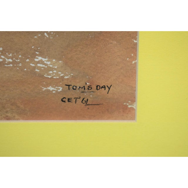 Traditional "Tom's Day" 1961 Equestrian Watercolor For Sale - Image 3 of 5
