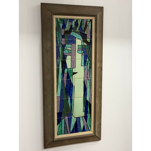Mid-Century Modern 1960s Harris G. Stron Twelve Ceramic Tile Modernist Woman's Portrait For Sale - Image 3 of 14
