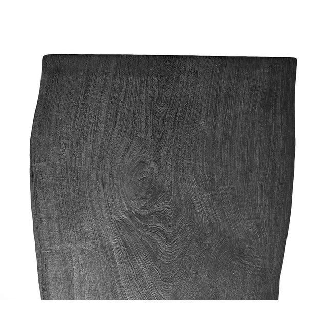 Organic Modern Black Natural Edge Slab Bench/Coffee Table For Sale In Los Angeles - Image 6 of 9