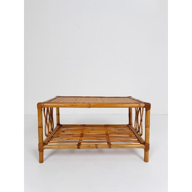 Mid-Century Modern Italian Riviera Coffee Table in Bamboo with Rattan and Wicker, 1960s For Sale - Image 12 of 18