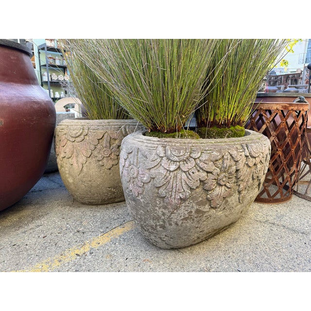 Late 20th Century Vintage Stone Carved Planter Pot For Sale - Image 5 of 6