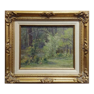 Ben Carre - Wooded Landscape at Fort Lee,VA -Oil Painting C.1915 For Sale